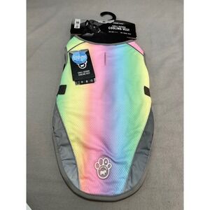 Canada Pooch Chill Seeker Cooling Vest Rainbow Ombre Evaporative Dog Gear 16